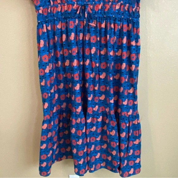 Tuckernuck Womens‎ New Size XXL Retro Floral Mitchell Midi Dress Blue and Red